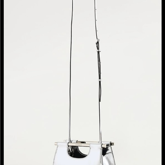 Staud Mini Mar Bag Silver leather w/dustbag - Picture 5 of 16
